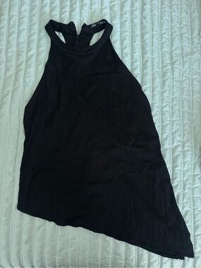Zara Black High-Neck Racerback Tank